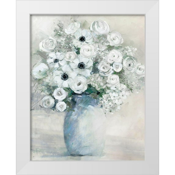 Swatland, Sally 20x24 White Modern Wood Framed Museum Art Print Titled - White Anemone
