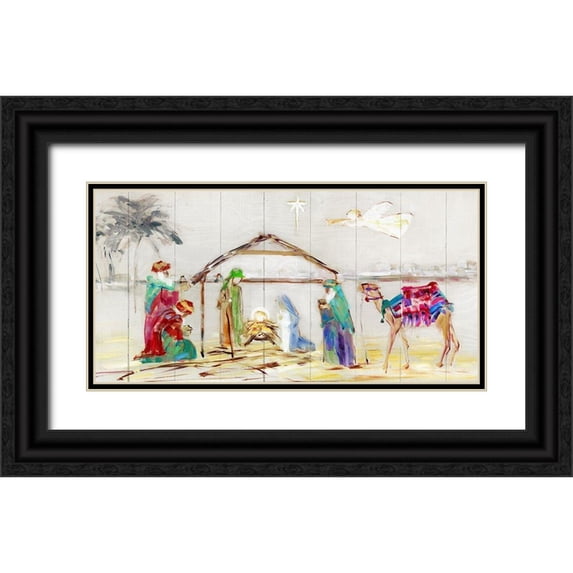Swatland, Sally 24x14 Black Ornate Wood Framed with Double Matting Museum Art Print Titled - Nativity