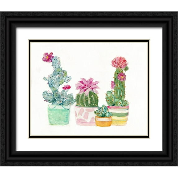 Swatland, Sally 24x20 Black Ornate Wood Framed with Double Matting Museum Art Print Titled - Cacti Conglomerate II
