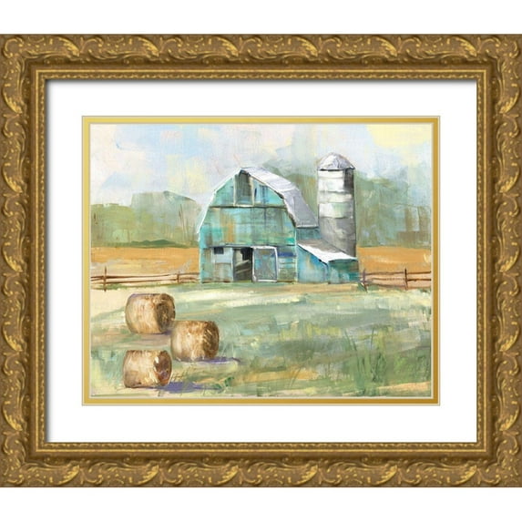 Swatland, Sally 24x20 Gold Ornate Wood Framed with Double Matting Museum Art Print Titled - Country Sunrise