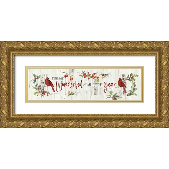 Swatland, Sally 24x9 Gold Ornate Wood Framed with Double Matting Museum Art Print Titled - Its The Most Wonderful