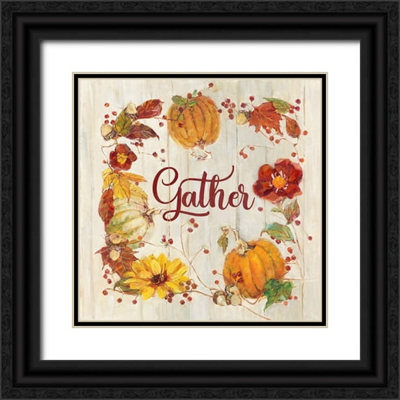 Swatland, Sally 26x26 Black Ornate Wood Framed with Double Matting Museum Art Print Titled - Autumn Dinner