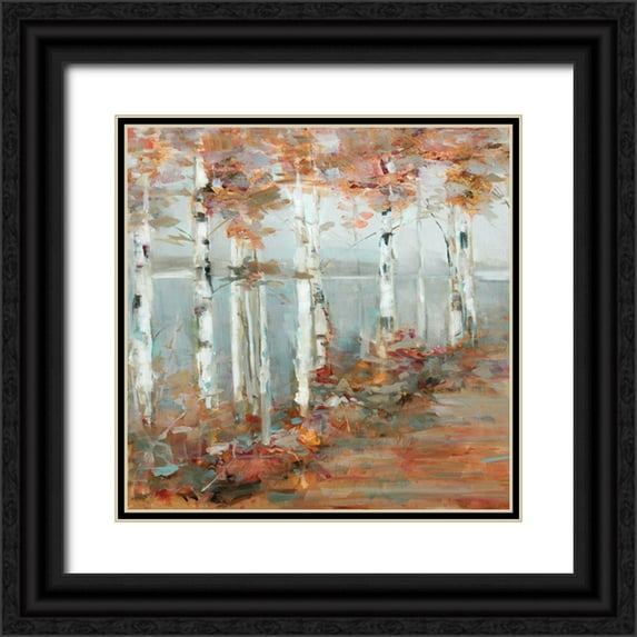 Swatland, Sally 26x26 Black Ornate Wood Framed with Double Matting Museum Art Print Titled - Birch Walk I