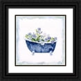 thumbnail image 1 of Swatland, Sally 26x26 Black Ornate Wood Framed with Double Matting Museum Art Print Titled - Blue Bouquet Bath I, 1 of 4