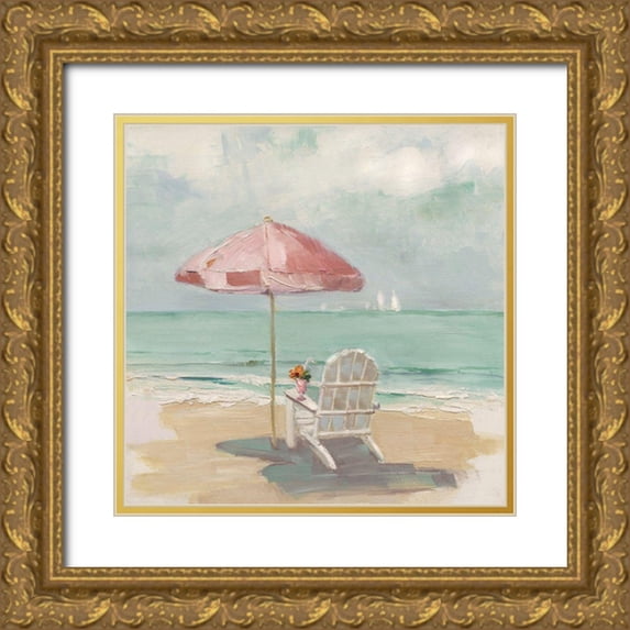 Swatland, Sally 26x26 Gold Ornate Wood Framed with Double Matting Museum Art Print Titled - Beach Life II
