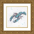 thumbnail image 1 of Swatland, Sally 26x26 Gold Ornate Wood Framed with Double Matting Museum Art Print Titled - Bubbly Blue Lobster, 1 of 4
