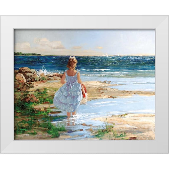 Swatland, Sally 32x26 White Modern Wood Framed Museum Art Print Titled - Summer Regatta