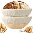thumbnail image 1 of Swayvoo Banneton Bread Proofing Basket Set of 2, 9-Inch Round Rattan Baskets with Liners, Sourdough Baking Supplies, 1 of 6
