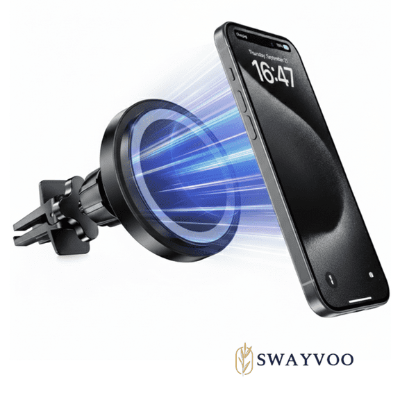 Swayvoo Fast Charging 15W Magnetic Phone Holder Wireless Charger with Car Mount