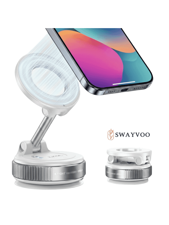 Phone Stand for Desk, Foldable Magnetic Cell Phone Stand 360° Adjustable Alloy Phone Holder for iPhone 17 16 15 14 13 12, Samsung Galaxy, All Smartphones & Tablets