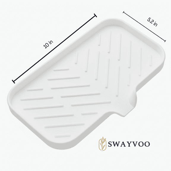 Swayvoo silicone Soap Tray Dish with Drain Spout – Bar Soap Holder & Sink Organizer Tray for Bathroom or Kitchen