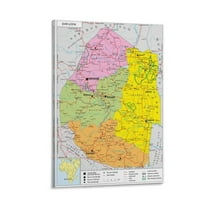 Swaziland Map Posters Artworks Canvas Poster Room Aesthetic Wall Art Prints Home Modern Decor Gifts 20x30inch(50x75cm)