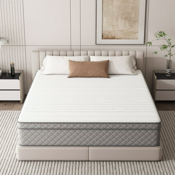 Swbvs 12 inch Twin Mattress, Memory Foam & Spring Hybrid Medium Comfort Twin Size in a Box,Adult