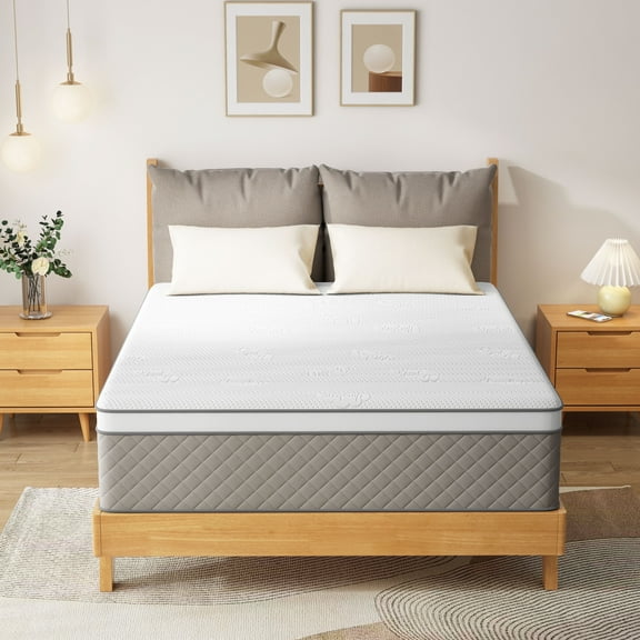 Swbvs 14 Queen Size Mattresses in a Box - Memory Foam & Springs, Medium Firm Queen Matress,CertiPUR-US