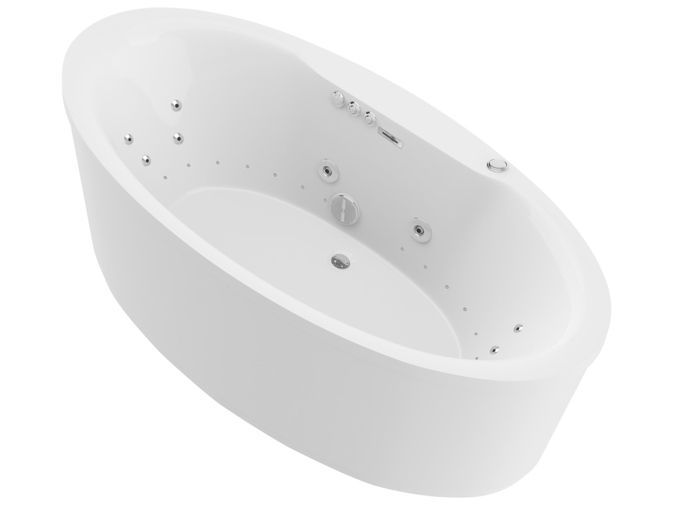 Heidi 68 in. Acrylic Flatbottom Whirlpool and Air Bathtub in White