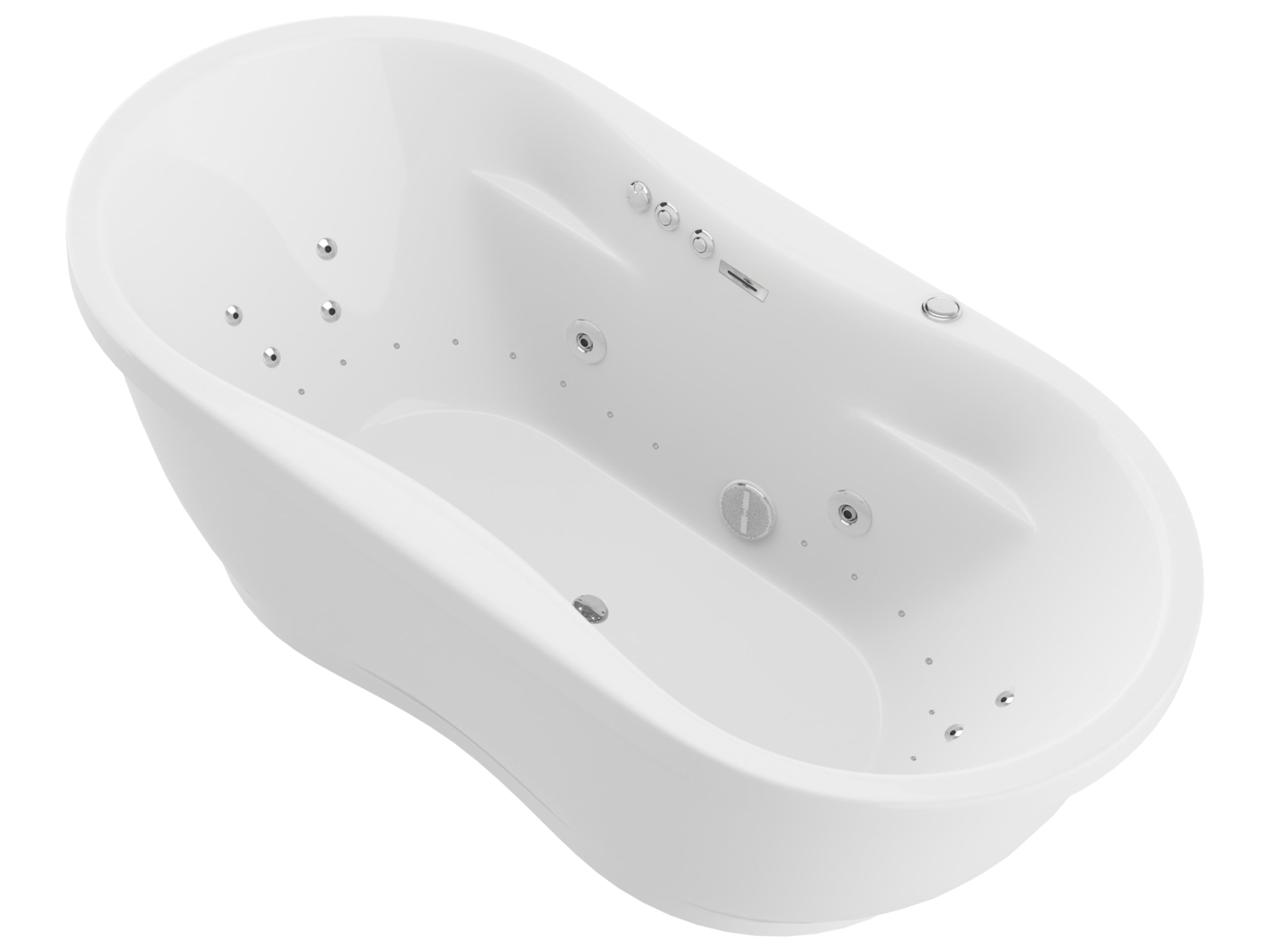 Lori 71'' White Freestanding Acrylic Whirlpool and Air Bathtub