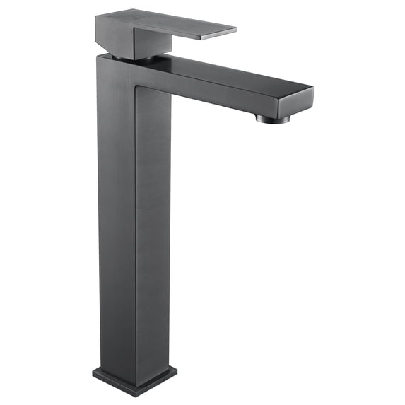 Swcorp L-AZ096GM Enti Series Single Hole Single-Handle Vessel Bathroom Faucet in Gun Metal