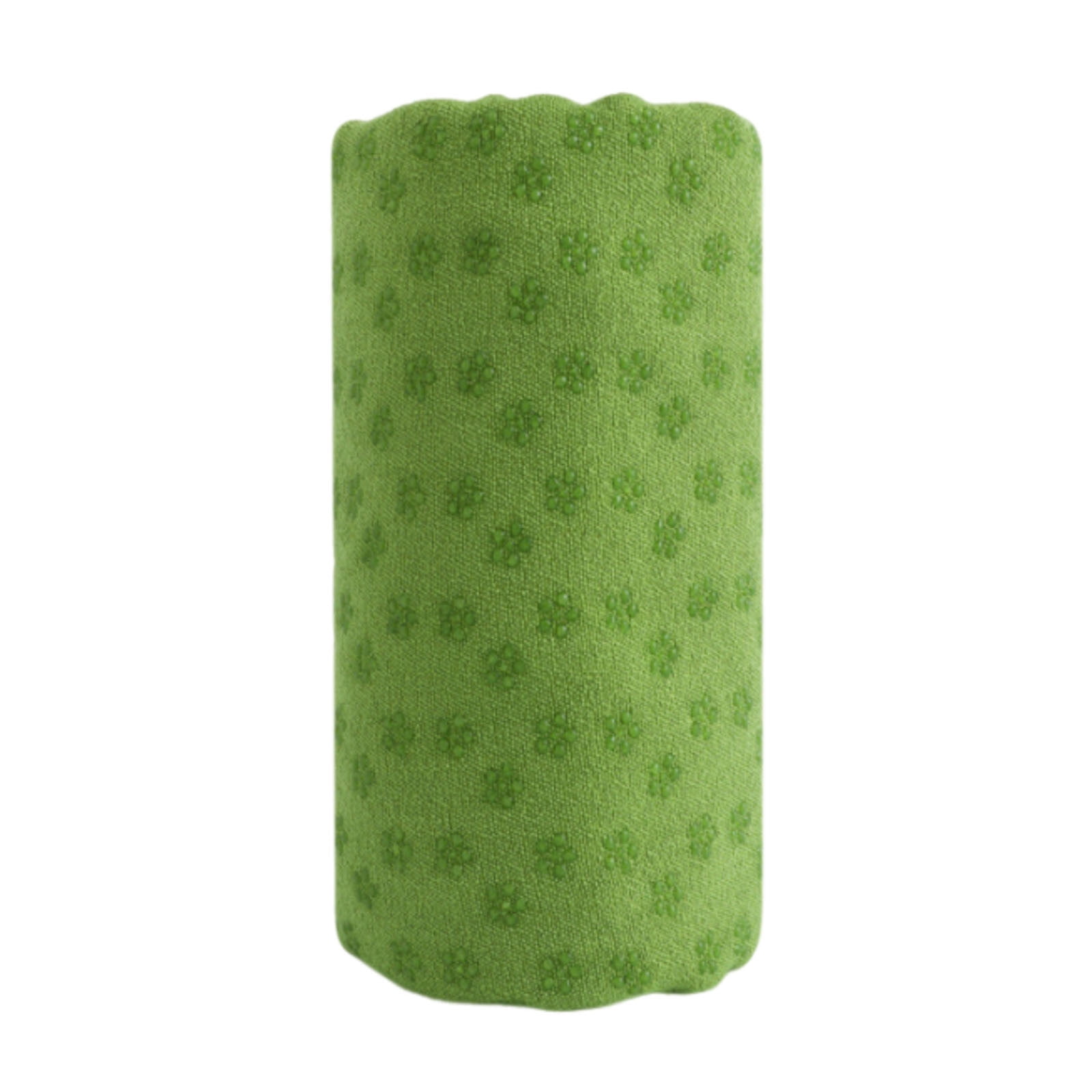 Sweat Absorbent Non-Slip Yoga Towel Hot Yoga Mat Cover with PVC Anti-Slip and Breathable Fabric Plus Mesh Carrying Bag for Bikram Pilates(Green/L)