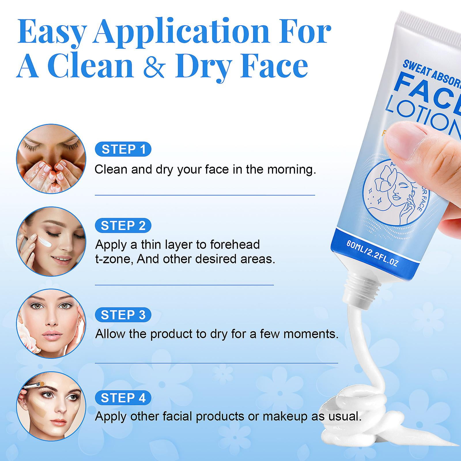 Sweat Absorbing Face Lotion Antiperspirant For Face Block Sweat And