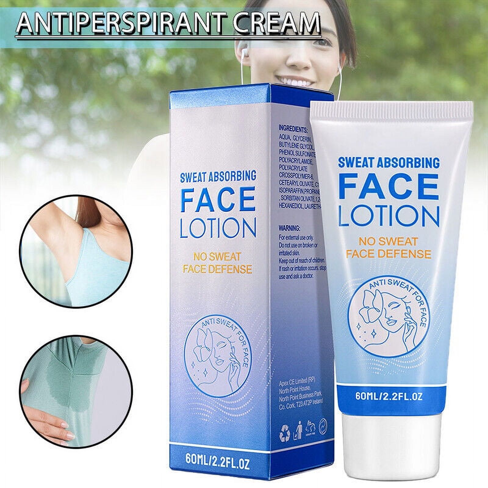Sweat Absorbing Face Lotion Antiperspirant for Face Forehead Scalp 60ml