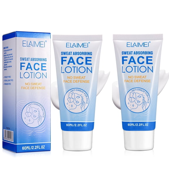 Sweat Absorbing Lotion, Oily Skin Control, Moisturizing, Long-Lasting for Face, Underarms, Neck, Hands, 2.2 fl oz, 2 Pack