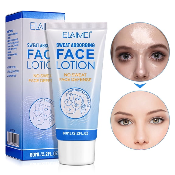 Sweat Absorbing Lotion, Oily Skin Control, Moisturizing, Long-Lasting for Face, Underarms, Neck, Hands, 2.2 fl oz