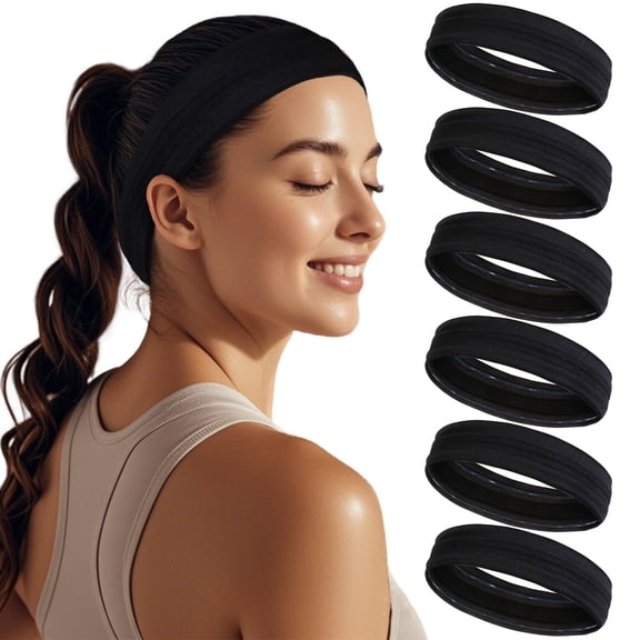 Sweat Bands Headbands for Women Non Slip, Workout Headbands with Grip - Women Sports Head Bands for Women's Hair, Moisture Wicking Sweatbands for Running Yoga Athletic