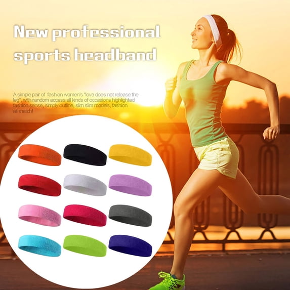 Sweat Bands Headbands for Women Workout, Women's Fashion Non Slip Headband Athletic Workout Fashion Wide Hair Bands for Running, Cycling, Basketball, Yoga QURATI Orange One Size