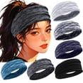 thumbnail image 1 of Non Slip Sweat Headbands for Women 6 Pack, Moisture Wicking Athletic Workout Hair Bands for Yoga Running Sports Fitness, 1 of 4