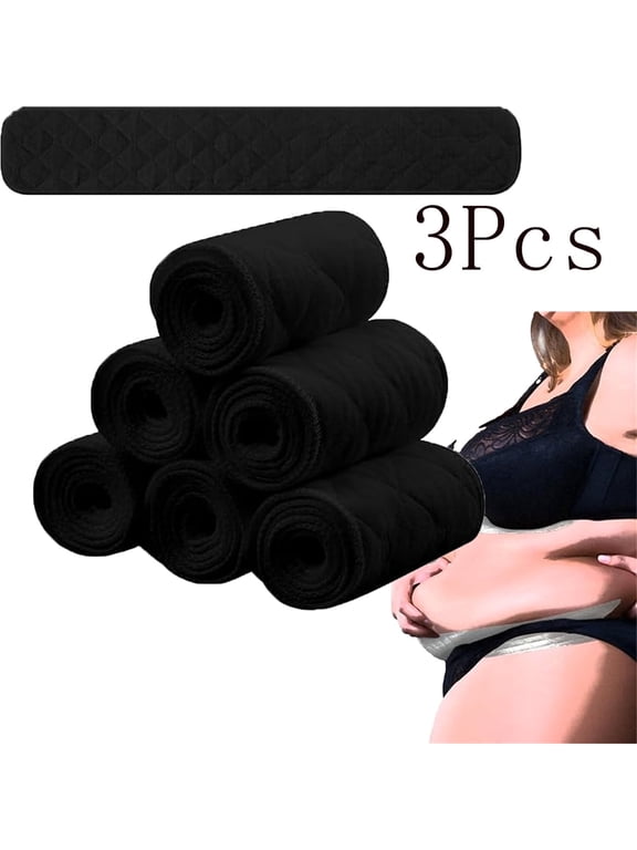 Sweat Bra Liners,Tutuviw 3 Pcs 3 Layer Washable Rectangle Under Bra Pads,18x3in Under Bra Boob Cotton Pads for Breast Sweating,Soft Reusable Absorber Pads for Women,Under Belly Sweat Liners(Black)