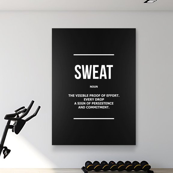 Sweat Definition Gym Motivation Athlete Typography Fitness Quote and Poster