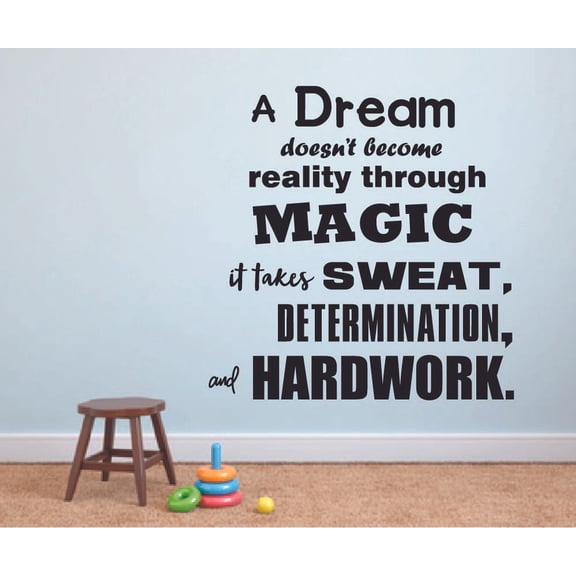Sweat Determination and Hardwork Quote Positive Life Motivation Inspiration Quotes Saying Wall Art Sticker Design Vinyl Stickers For Home House Walls Rooms Windows Bedroom Decoration Size (10x8 inch)