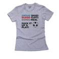 thumbnail image 1 of Sweat Dries - Bones Heal - Suck It Up & Play Soccer Women's Cotton Grey T-Shirt, 1 of 2