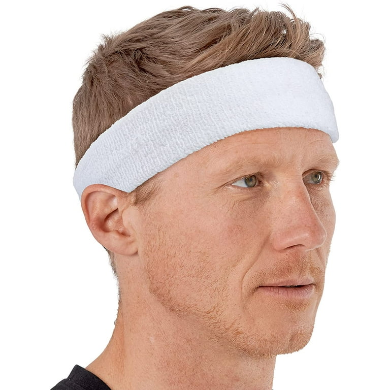 Sweat Headbands - Sweatbands for Men & Women - Terry Cloth Head Sweat Bands  for Tennis, Basketball, Football, Exercise, Working Out, Gymnastics,  Running, Sports - Athletic Stretchy & Soft Cotton 