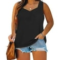 thumbnail image 1 of Sweat Heart Neck Women Plus Size Sleeveless Tank Tops Summer Causal Shirt, 1 of 4