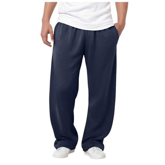 Sweat Pants Wide Leg Sweatpants Men's Drawstring Waist Straight Wide Leg Baggy Pants Workout Athletic Sweatpants with Pocket