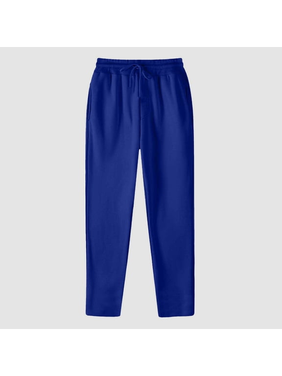 Sweat Pants Women Clearance Wide Leg Ladies Workout Sweatpants Straight Leg Grey Drawstring Sweatpants Joggers Women with Pockets Loose Blue XXL