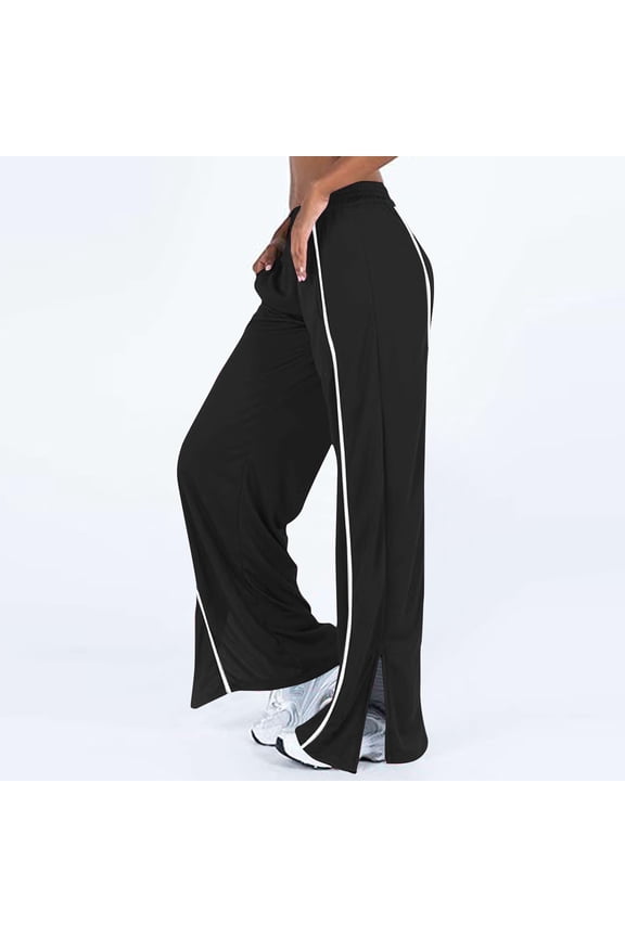 Sweat Pants for Womens High Waisted Jogger for Women Stripe Side Lightweight Wide Leg Pants Workout Sweatpants Athletic Joggers Pants Oversized Sweatpants for Women