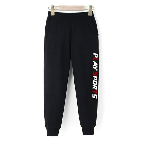 Boys' Jogger Sweatpants Solid Color Long Pull-on Jogger Sweatpants with Pockets for Kids Girl 3-4 Years