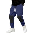 thumbnail image 1 of Sweat Pants for Men Casual Fashion Track Pants Elastic Waist Drawstring Jogger Pants, Blue, L, 1 of 5