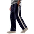 thumbnail image 1 of Sweat Pants for Men Classic Striped Athletic Pants High Waisted Straight Leg Open Bottom Workout Trouser with Pockets, 1 of 8