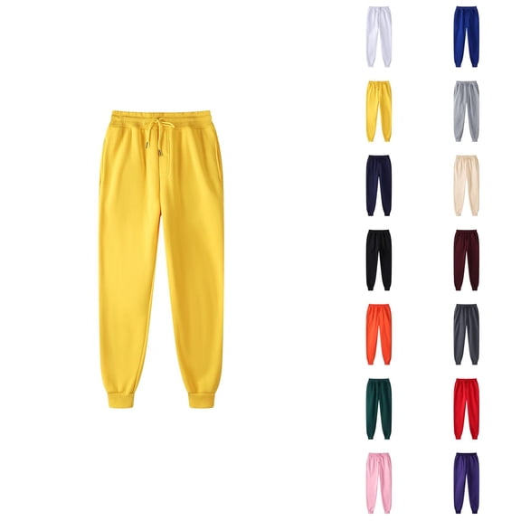 Sweat Pants for Mens 2026 Fall Winter Casual Drawstring Elastic Waist Lined Jogging Sweatpants with Pockets Trousers