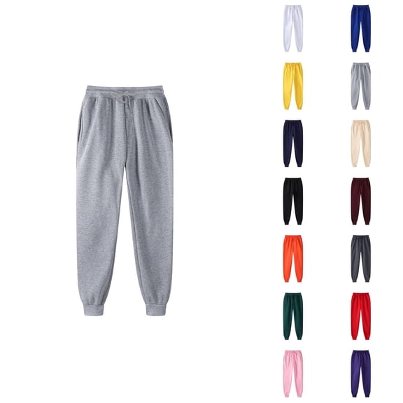 Sweat Pants for Mens 2026 Fall Winter Casual Drawstring Elastic Waist Lined Jogging Sweatpants with Pockets Trousers