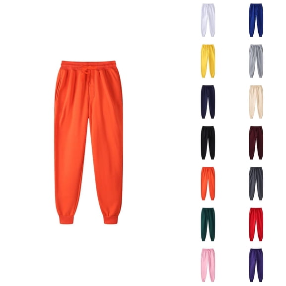 Sweat Pants for Mens 2026 Fall Winter Casual Drawstring Elastic Waist Lined Jogging Sweatpants with Pockets Trousers