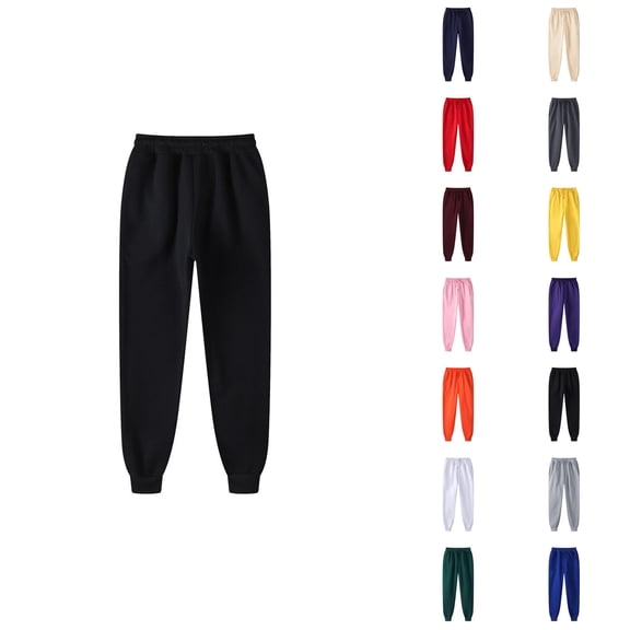 Sweat Pants for Mens 2026 Fall Winter Casual Elastic Waist Drawstring Lined Jogger Sweatpants Trousers with Pockets