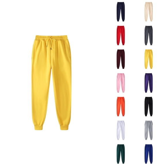 Sweat Pants for Mens 2026 Fall Winter Casual Elastic Waist Drawstring Lined Jogger Sweatpants Trousers with Pockets