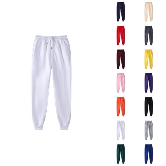 Sweat Pants for Mens 2026 Fall Winter Casual Elastic Waist Drawstring Lined Jogger Sweatpants Trousers with Pockets