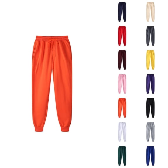 Sweat Pants for Mens 2026 Fall Winter Casual Elastic Waist Drawstring Lined Jogger Sweatpants Trousers with Pockets
