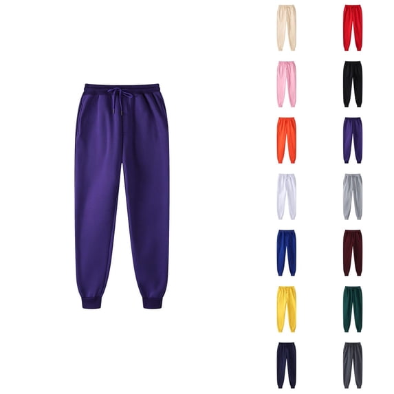 Sweatpants for Men 2026 Fall Winter Trendy Drawstring Elastic Waist Lined Joggers Trousers with Pockets