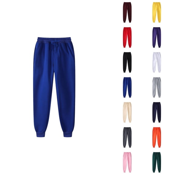 Sweat Pants for Mens 2026 Fall Winter Trendy Drawstring Elastic Waist Lined Jogging Sweatpants with Pockets Trousers